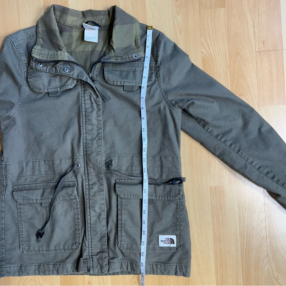 The North Face Utility Flannel Lined Cargo Chore Jacket Olive Green SM‎ - Picture 9 of 11